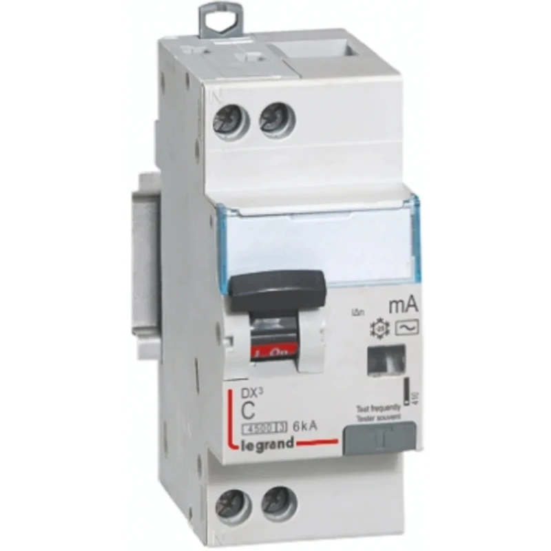Legrand RCD Switch Type C 20A Current Rating 1-Pole 30 mA Trip Sensitivity DX Range DX3 Model 4 107 06