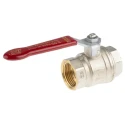 RS PRO Brass Threaded 2-Way BSPP Ball Valve 1 inch, 40 bar Pressure, PVC Coated Steel Handle 733-5136