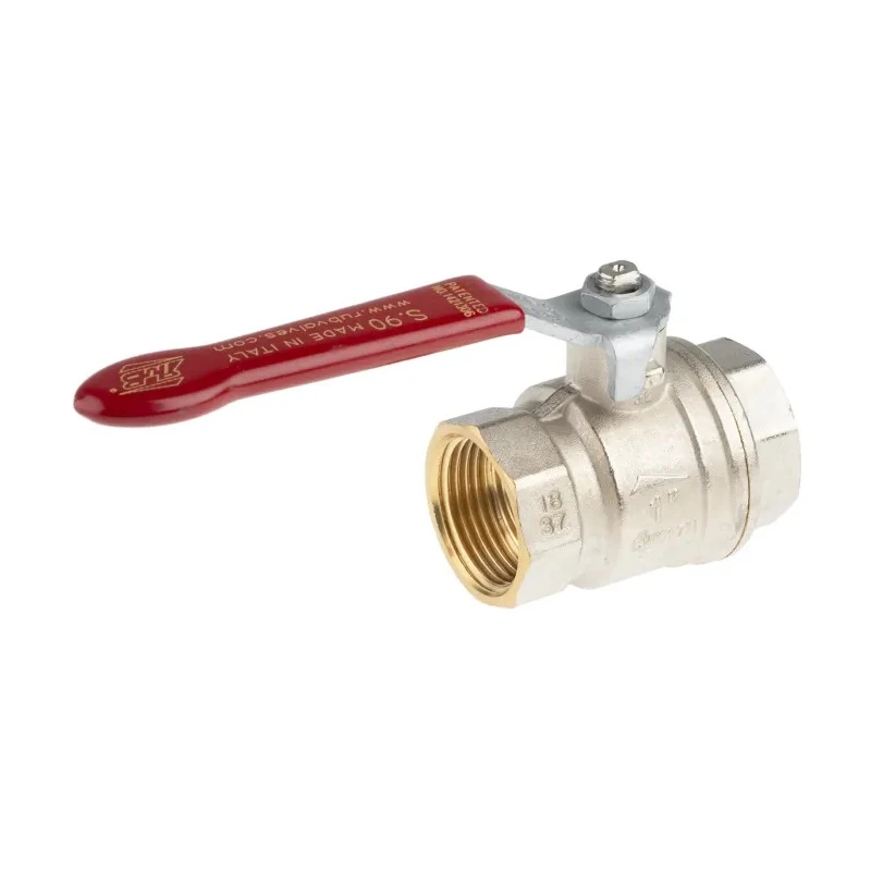 RS PRO Brass Threaded 2-Way BSPP Ball Valve 1 inch, 40 bar Pressure, PVC Coated Steel Handle 733-5136