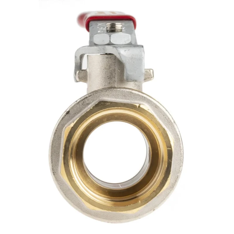 RS PRO Brass Threaded 2-Way BSPP Ball Valve 1 inch, 40 bar Pressure, PVC Coated Steel Handle 733-5136