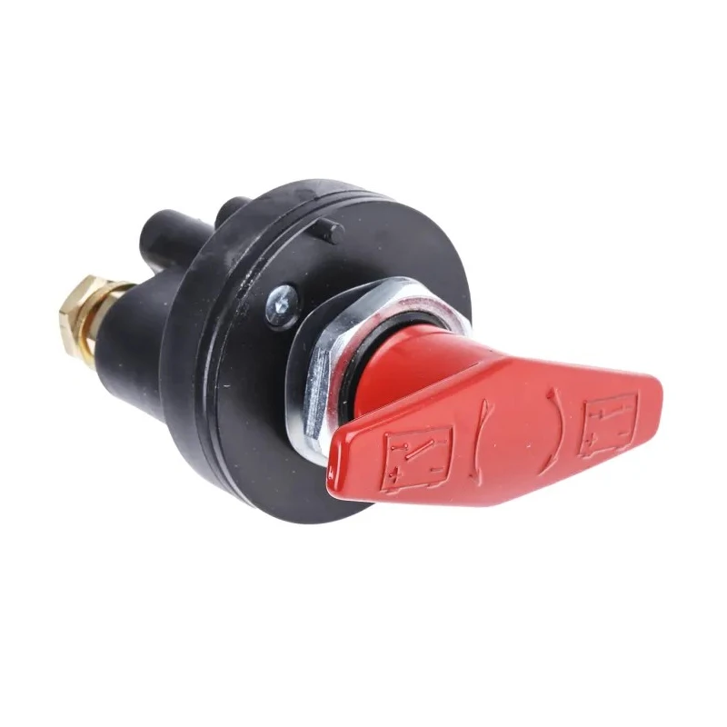 RS PRO 2-Pole Panel Mount Battery Isolator Switch, IP65, 2500A, 315A, Red Handle, Screw Terminal 733-5653