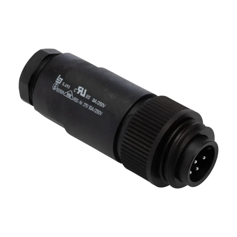 binder Circular Connector, 7 Contacts, Cable Mount, Plug Male, 10A, 250V, IP67, 693 Series RD24