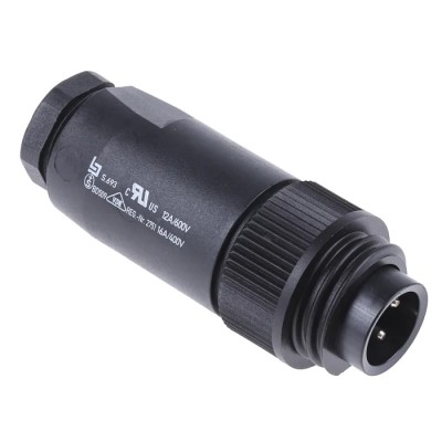 binder Industrial Circular Connector 4 Contacts Cable Plug Male IP67 400V 16A 693 Series 99-4221-14-04