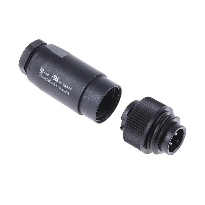 binder Industrial Circular Connector 4 Contacts Cable Plug Male IP67 400V 16A 693 Series 99-4221-14-04
