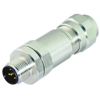 binder Industrial Circular Connector, 5 Contacts, Cable Mount, M12 Size, Male Socket, IP69K, Stainless Steel 99-1437-992-05