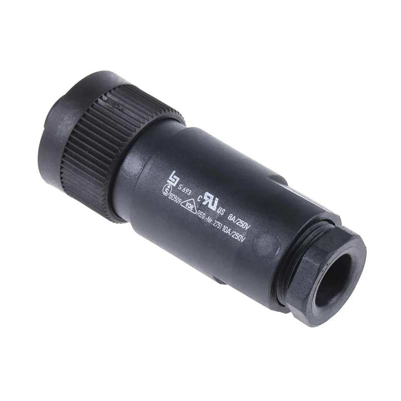 binder Circular Connector 7 Contacts Cable Socket Female IP67 250V 10A Screw Clamp Termination RD24 693 Series 