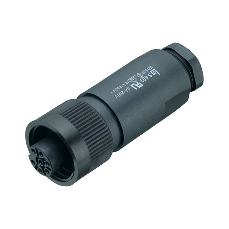 binder Circular Connector 7 Contacts Cable Socket Female IP67 250V 10A Screw Clamp Termination RD24 693 Series 