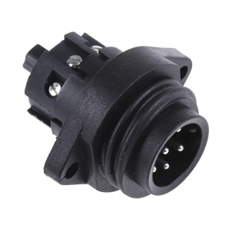binder 7-Contact Panel Mount Male Socket Power Connector IP67, M3, 250V 10A 693 Series 09-4219-00-07
