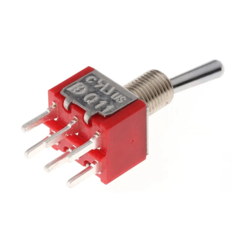 RS PRO PCB Mount Toggle Switch ON-(ON) DPDT Through Hole Terminal 26 V dc 112 V ac 734-7034
