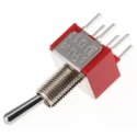 RS PRO PCB Mount Toggle Switch ON-(ON) DPDT Through Hole Terminal 26 V dc 112 V ac 734-7034