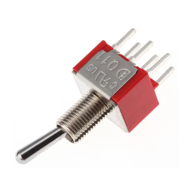 RS PRO PCB Mount Toggle Switch ON-(ON) DPDT Through Hole Terminal 26 V dc 112 V ac 734-7034