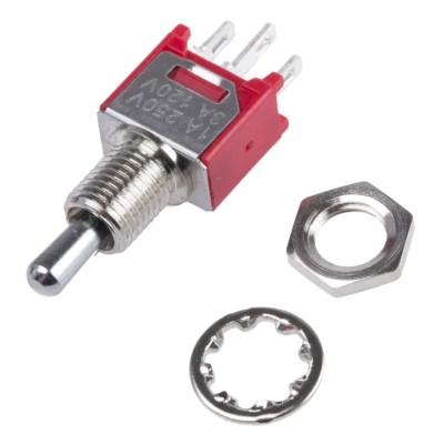 RS Pro SPDT Toggle Switch Panel Mount On-Off-On Solder Terminal 24 V dc 240 V ac 7347233P