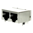 Wurth Elektronik WR-MJ Series RJ45 Connector Female, PCB Mount, Cat5e Shielded Right Angle 2 Port 2 Way RJ45