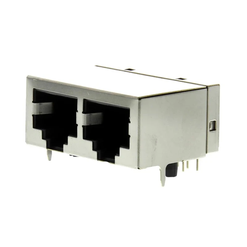 Wurth Elektronik WR-MJ Series RJ45 Connector Female, PCB Mount, Cat5e Shielded Right Angle 2 Port 2 Way RJ45