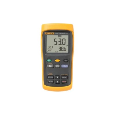 Fluke Wired Digital Thermometer 1 Input, Type R/J/E/N/K/T/S Probe Compatibility, 1767°C Max, ±0.05% + 0.3°C Accuracy 3621096