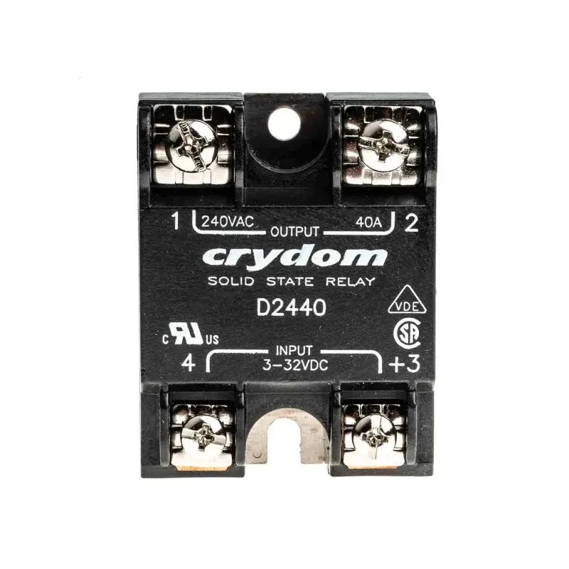 Crydom 1 Series Solid State Relay Panel Mount, 40 A Load Current, 280 Vrms Load Voltage, 32V DC Control D2440