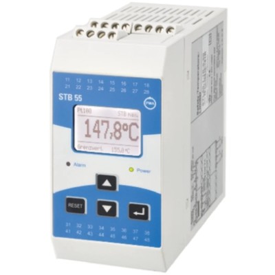 P.M.A STB 55 DIN Rail Temperature Limiter, 1 Output Relay 250V ac On-Off STB55-1000-000