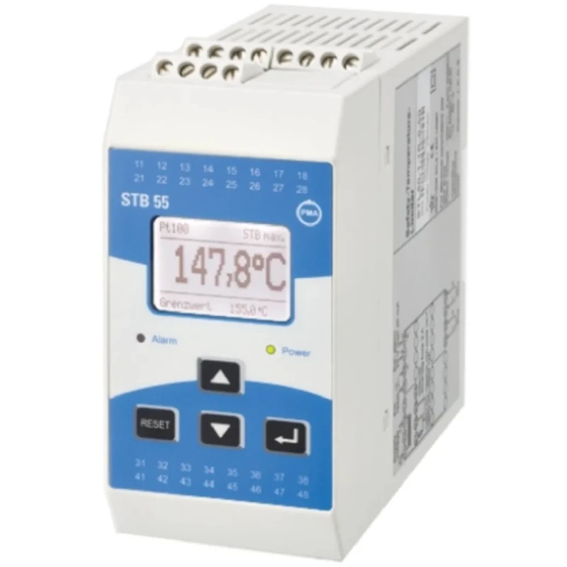 P.M.A STB 55 DIN Rail Temperature Limiter, 1 Output Relay 250V ac On-Off STB55-1000-000