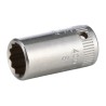 STAHLWILLE 1/4 in Drive 8 mm 12 Point Square Socket, Chrome, Steel, 23mm Overall Length 01030008