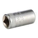 STAHLWILLE 1/4 in Drive 8 mm 12 Point Square Socket, Chrome, Steel, 23mm Overall Length 01030008