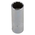 STAHLWILLE 13 mm 12 Point Deep Socket 1/4 in Drive Square, Chrome Finish, 50mm Overall Length 01240013