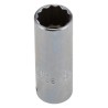 STAHLWILLE 13 mm 12 Point Deep Socket 1/4 in Drive Square, Chrome Finish, 50mm Overall Length 01240013