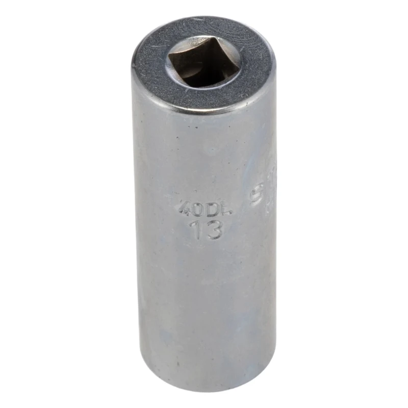 STAHLWILLE 13 mm 12 Point Deep Socket 1/4 in Drive Square, Chrome Finish, 50mm Overall Length 01240013