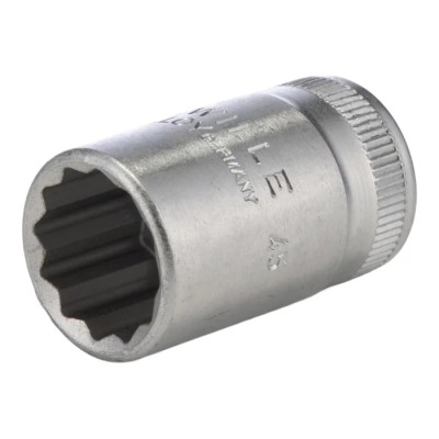 STAHLWILLE 3/8 in Drive 13 mm 12 Point Square Chrome Plated Steel Socket 30mm Overall Length 02010013