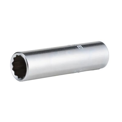 STAHLWILLE 1/4 in Drive 3/8 in 12 Point Square Chrome Plated Steel Deep Socket 50mm Length 01640024