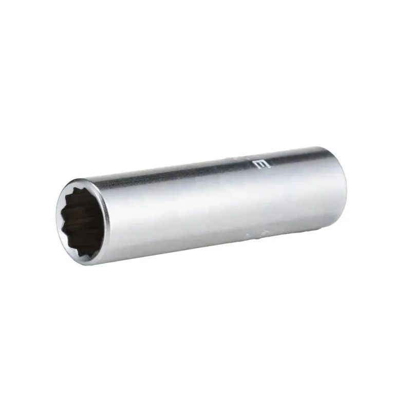 STAHLWILLE 1/4 in Drive 3/8 in 12 Point Square Chrome Plated Steel Deep Socket 50mm Length 01640024