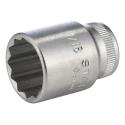 STAHLWILLE 3/8 in Drive 11/16 in 12 Point Square Chrome Plated Steel Socket 32mm Overall Length 02410038