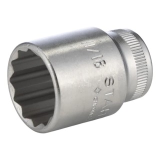 STAHLWILLE 3/8 in Drive 11/16 in 12 Point Square Chrome Plated Steel Socket 32mm Overall Length 02410038