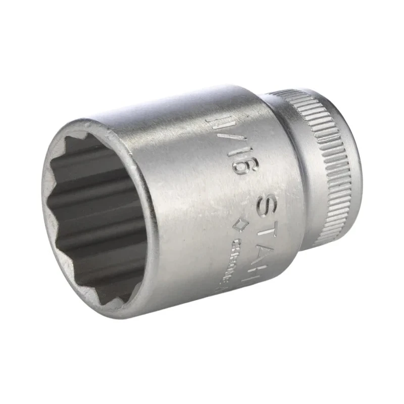 STAHLWILLE 3/8 in Drive 11/16 in 12 Point Square Chrome Plated Steel Socket 32mm Overall Length 02410038