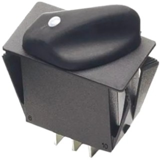 Otto IP68 Sealed Lighted Rotary Switch, 16A 110Vac, 20A 12/28Vdc, Panel Cut-Out 1.475x0.875 inch R2AB1322C12N