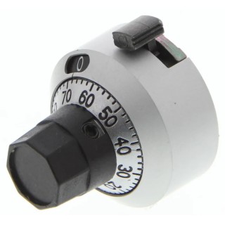 Bourns Chrome Satin Dial Potentiometer Knob 22.2 mm Diameter 21.3 mm Height for 6.35 mm Circular Shaft H-22-6A