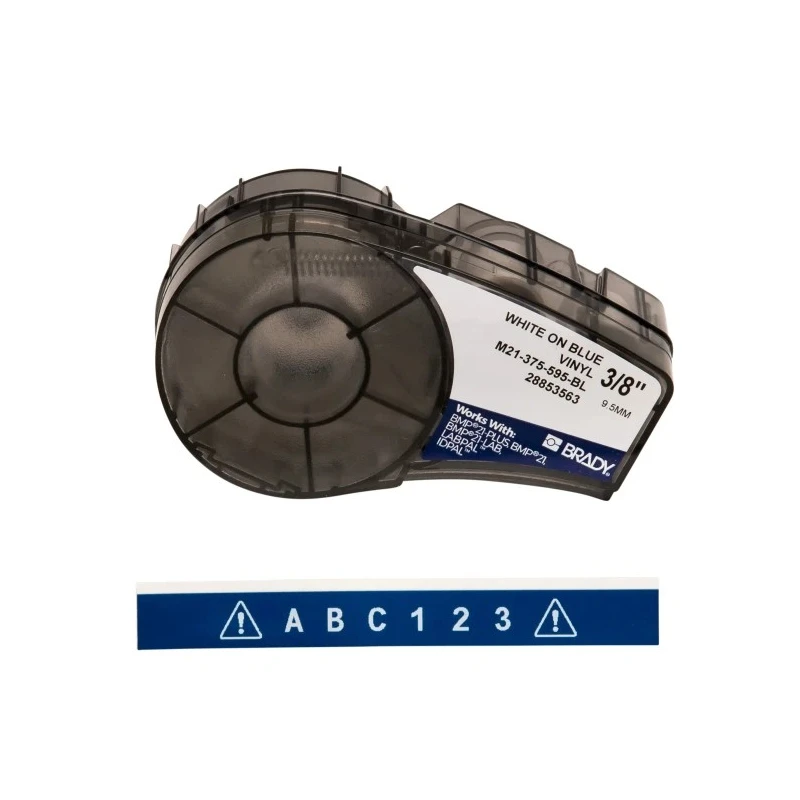 Brady White on White Blue Label Printer Tape 9.53 mm Width, 6.4 m Length M21-375-595-BL
