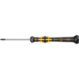 Wera Precision Screwdriver, PZ0 Tip, 60 mm Blade, Bi-Material Handle, ESD Safe, 157 mm Overall 05030115001