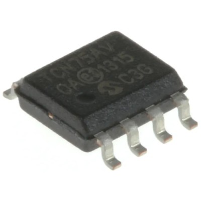Microchip Digital Output Temperature Converter Serial-I2C SMBus Surface Mount SOIC 8-Pin ±1°C Accuracy TCN75AVOA