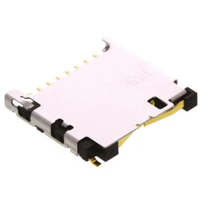 Hirose MicroSD Memory Card Connector 8 Contacts Female Right Angle Surface Mount Push-Push Solder DM3D-SF