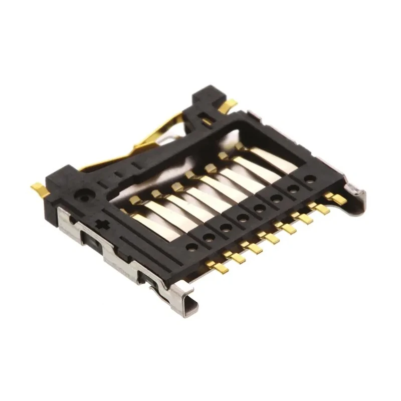 Hirose MicroSD Memory Card Connector 8 Contacts Female Right Angle Surface Mount Push-Push Solder DM3D-SF