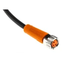 ifm electronic Sensor Actuator Cable Female 3-way Straight Connector Thermoplastic Polyurethane Jacket Orange 5m EVC142