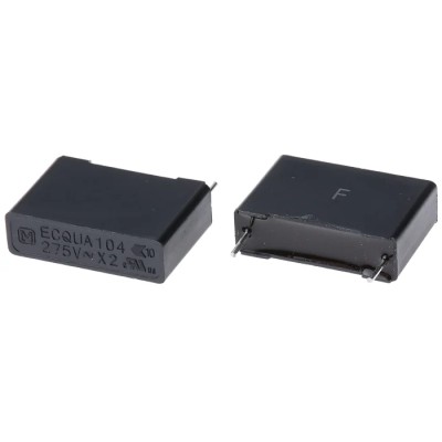 Panasonic ECQUA Film Capacitor X2 100 nF 275V AC ±20% Through Hole ECQUAAF104MA