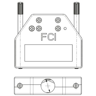 Amphenol Communications Solutions 8655MH Series Die Cast Zinc Straight D-Sub Backshell, 25 Way Strain Relief 8655MH2512LF