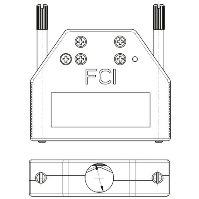 Amphenol Communications Solutions 8655MH Series Die Cast Zinc Straight D-Sub Backshell, 25 Way Strain Relief 8655MH2512LF