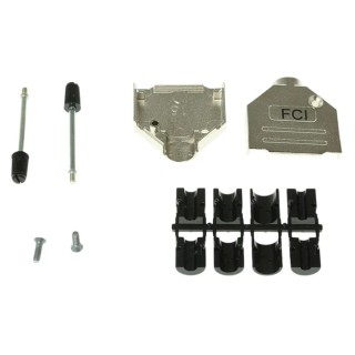 Amphenol Communications Solutions Die Cast Zinc Straight D-Sub Backshell, 15 Way Strain Relief 8655MH1502BKLF