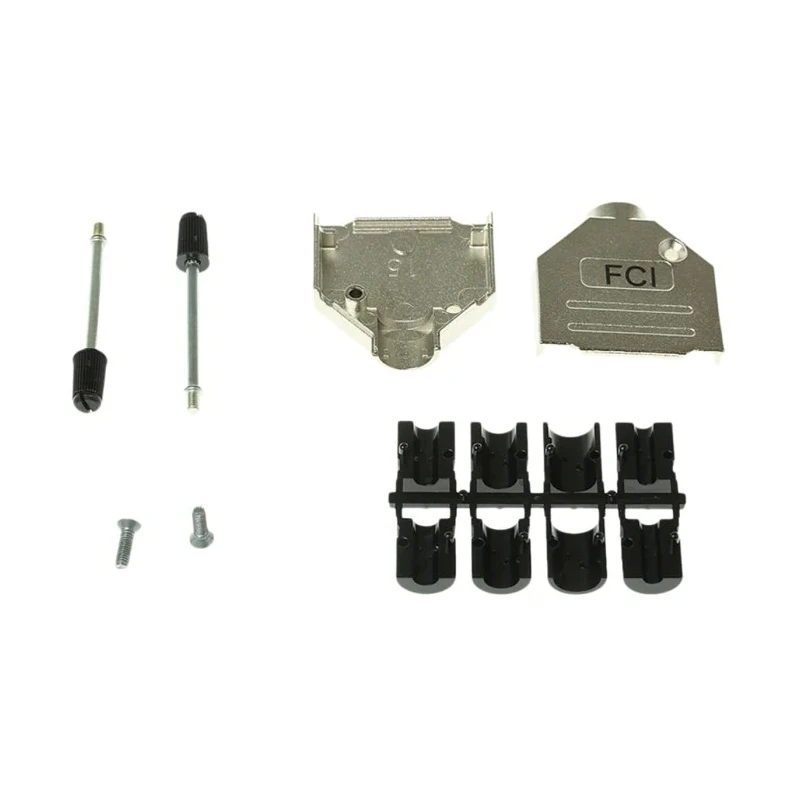 Amphenol Communications Solutions Die Cast Zinc Straight D-Sub Backshell, 15 Way Strain Relief 8655MH1502BKLF