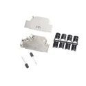 Amphenol Communications Solutions 8655MHR Series Die Cast Zinc Angled D-Sub Backshell 37 Way Strain Relief 8655MHRA3701KLF