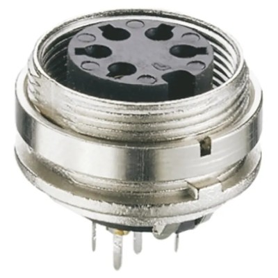 Lumberg 5 Pole Straight M16 DIN Socket Panel Mount Female Threaded KGR 50