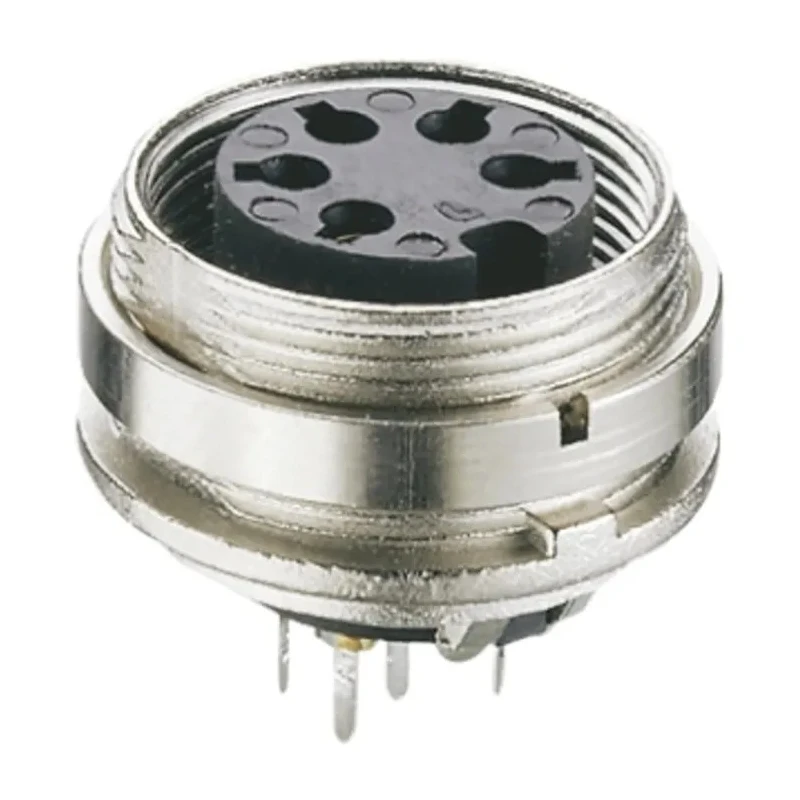 Lumberg 5 Pole Straight M16 DIN Socket Panel Mount Female Threaded KGR 50