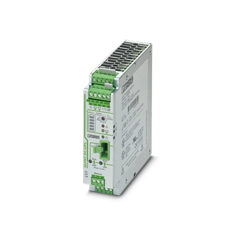 Phoenix Contact Uninterruptible Power Supply, 10A Current, 24V DC Input and Output, 240W Power, DIN Rail Mount, Model 2320225